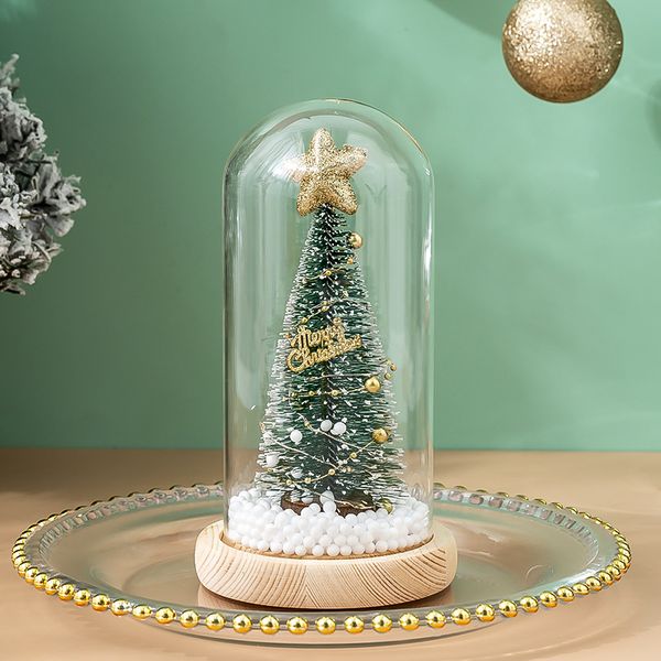 Decoración navideña, cubierta de cristal para árbol, adornos luminosos creativos, regalos decorativos de Navidad, novedad de 2021