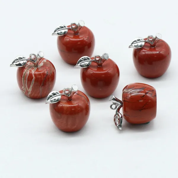 Décoration de noël en gros, jaspe rouge, cristaux en forme de pomme, pierres de guérison, pierre de cristal, pomme pour cadeau, vente en gros