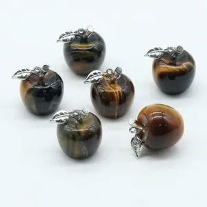 Kerstdecoratie Groothandel Tiger Eye Apple Vorm Kristallen Helende stenen Crystal Stone Apple voor geschenk