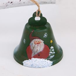 Décoration de Noël en fer forgé cloche père Noël bonhomme de neige cloches pendentif décor à la maison ornements de Noël RRE15303