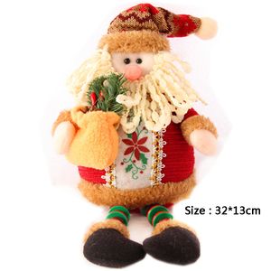 Kerstpoppen Xmas Tree Ornament Lovely Elk Santa Snowman Plush Toy Decoration cadeau voor kind WVT1064