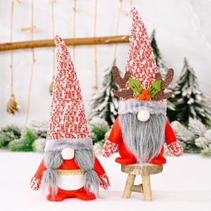 Kerstdecoratie Xmas Snowflake Hat Antler Rode Faceless Rudolph-poppen