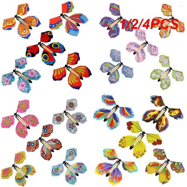 Decoraciones navideñas 1/2/4PCS Mariposa volando en el libro Hada Banda de goma Tarjeta de cuerda alimentada Juguete Niños Sorpresa Regalo de cumpleaños