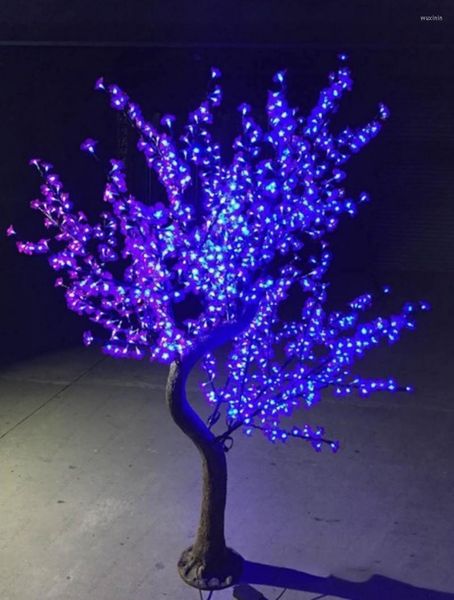 Décorations de Noël 1.5m 1.8m 2m 2.5m Arbre de fleur de cerisier LED brillant avec lampe de paysage de jardin étanche de tronc naturel de haute simulation