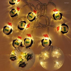 Kerstdecoraties 1,5 m 10le Santa Claus Snowflake Led Light String Tree Tree Ornament Fairy Garland voor thuiskamer Decor Xmas Gift Noel Noel