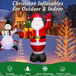 Decoraciones navideñas Papá Noel navideño inflable de 1,5 m/5 pies con luz LED Adorno navideño resistente a la intemperie para exteriores para decoración navideña de jardín y jardín 231027