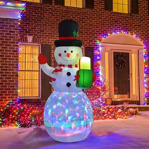 Décorations de Noël 1,5 m géant gonflable bonhomme de neige LED brillant 1,8 m Navidad Gonflable Père Noël Fête Année Noël 221122