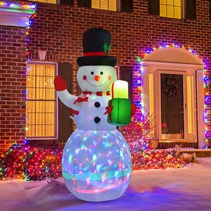 Kerstdecoraties 1,5 m Gigantische opblaasbare sneeuwpop LED GLOWEND 1,8 m Navidad Opbrengsel Santa Claus feestjaar Xmas 221123