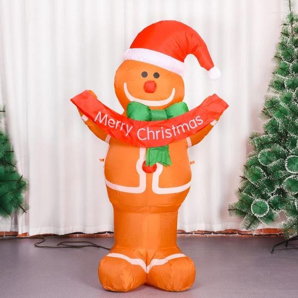 Decoraciones navideñas 1,5 m muñeca inflable LED luz nocturna figura jardín juguetes fiesta hogar patio año 2022