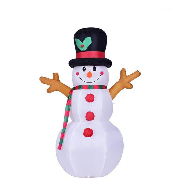 Decoraciones navideñas 1.6M Muñeco de nieve LED Modelo inflable Papá Noel Figura Muñeca Jardín al aire libre Juguete Decoración navideña para el hogar Escoba Cubierta X009