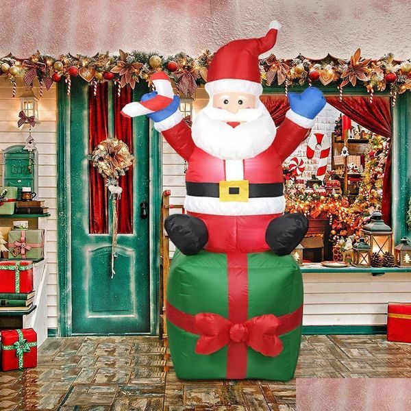 Décorations de Noël 1.8M Gonflable Père Noël Poupée Veilleuse Joyeux Année En Plein Air Décoration Noël Navidad Enfants Cadeaux Jouet 221123 D DHD8Q