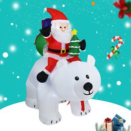 Kerstdecoraties 1,8 m LED opblaasbare bouncers Santa Claus Sneeuwman Doll Outdoor Garden Toys For Kids Gift Party Jaar Decor