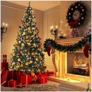 Décorations de Noël 1,8 m arbre avec guirlande LED arbres artificiels pour la maison Navidad 2021 EU Plug G0911 Drop Delivery Garden Festiv Dhahp