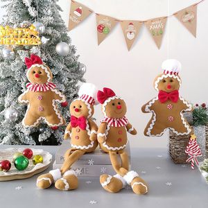 Décorations de Noël 1 paire de poupée bonhomme en pain d'épice floue de noël, pendentifs d'arbre de noël, cadeau pour enfants, ornements suspendus, décorations de maison 230825