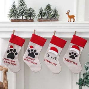 Kerstdecoraties 1 PC Pet Dog Cat Paw Kousen Big 18 