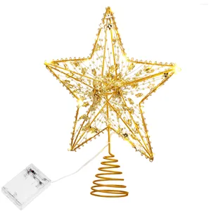 Décorations de Noël 1 Pc Tree Topper Actionné Xmas Star LED Treetop Ornements Lumière