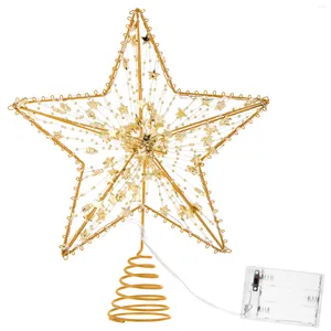 Décorations de Noël 1 Pc Xmas Tree Topper Star 3D TreeTop LED Light