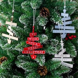 Kerstdecoraties 1 pc's kralen houten hangers verfraaien rustiek voor huis kerstboomhangend ornament navidad decor 220914