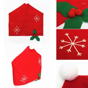 Kerstdecoraties 1 PCS Santa Claus Red Hat Sets Non-Woven Snowflake Chair Covers Diner Xmas Cap Home Room Indoor Decaor 5ZHH163