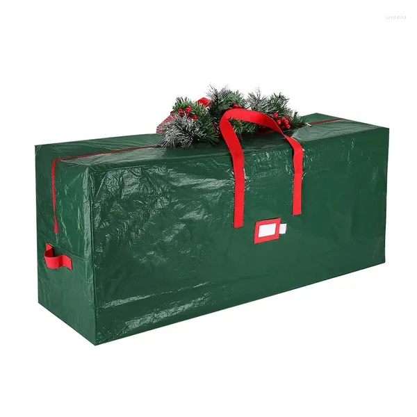 Decoraciones navideñas, 1 Uds., bolsa de almacenamiento para árboles, se adapta a árboles artificiales de 7,5 pies, asas duraderas impermeables, ranura para tarjetas fuerte