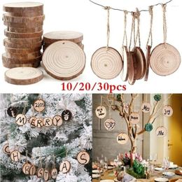 Décorations de Noël 10/20 / 30pcs Ornement Natural Round Wood Chips Slices Cercles Log Discs pour DIY Crafts Decor Decor