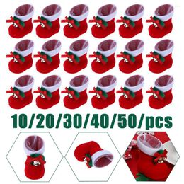 Kerstdecoraties 10-50 stks Geschenktas Candyhouder Huisfeest Decor Kerstman Boots Kids Mini Kerstmisboomdecoratie