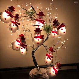 Decorazioni natalizie 10 luci a LED Ciondolo a lanterna con stringhe di pupazzo di neve con albero a batteria Decorazione per feste natalizie Lanterna luminosa # 40