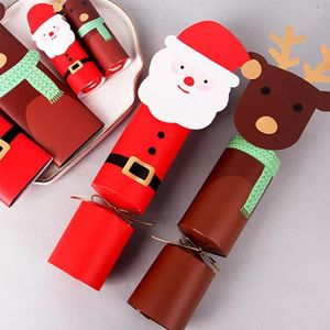 Decoraciones navideñas 10 piezas Cajas de envoltura de dulces de regalo Santa Claus Elk Food Holiday Party Favors Paquete de almacenamiento Envoltura de chocolate Cumpleaños