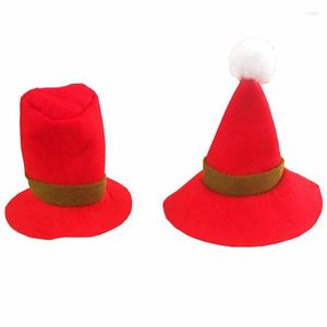 Kerstdecoraties 10 PCS / Lot Home Decoracion de Navidad 2023 Para El Hogar Wine Bottle Xmas Cover Red Top Cap Hats