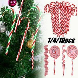 Décorations de Noël 10 Pcs Arbre Candy Cane Lollipop Pendentif Noël Ornements Suspendus pour Décoration Articles De Fête 220912