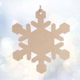Décorations de Noël 10 pièces arbre suspendu créatif pendentif en bois tranches de bois naturel flocon de neige en forme d'ornement de noël