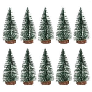 Kerstdecoraties 10 PCS Xmas Party Ornament Tree Small Pine Ornamenten Bamboo Decoratie