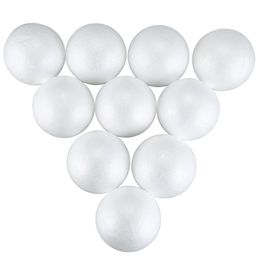 Kerstdecoraties -10 x Decoratie Modellering Craft Polystyreen Foam Ball Sphere 10cm --- Whitechristmas