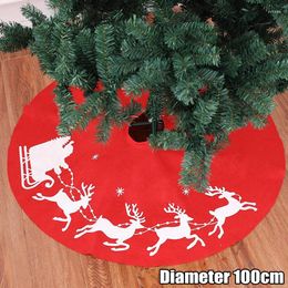 Décorations de Noël 100 cm Elk imprimé arbre jupe cadeau tapis noël bas couverture tapis festif tissu ornement année fête décoaration