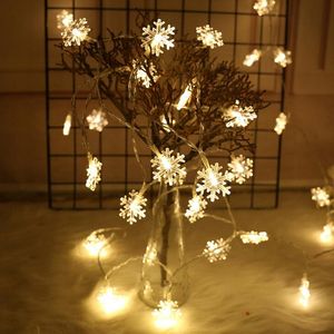 Kerstdecoraties 100 LED Snowflake Led Light String Feestelijke huis Sneeuwlichten Liminous Party Tree Lampchristmas