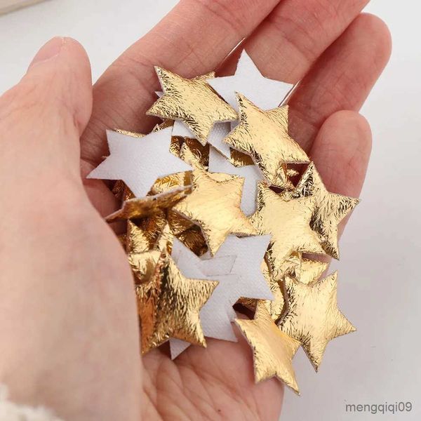 Décorations de Noël 100 pièces étoiles or/argent pour décoration de fête de Noël étoiles en tissu mousse bricolage cartes de scrapbooking ornements embellissements accessoire