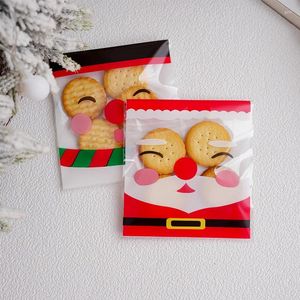 Décorations de Noël 100pcs Navidad 2024 Sac cadeau Candy OPP Arbre de Noël Joyeux pour la maison Table Année Enfants