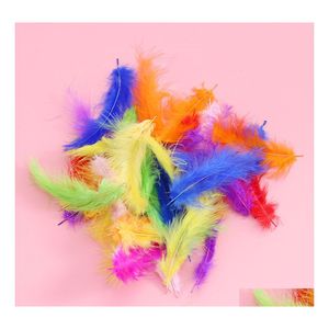 Decoraciones navideñas 100 Unids / pack Plumas de pato Colorf para bolas transparentes Adornos de fiesta Beautif Decoración de año de boda Craft Drop D Dhuoy