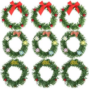 Kerstdecoraties 10 cm Merry krans rode bessen boomg slinger hanger voor Xmas Wedding Home Deur Ornament Navidad Jaar cadeau 220914