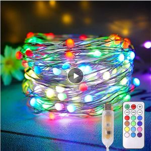 Décorations de Noël 10M 20M USB 5V SK6812 LED String Lights pour chambre WS2812B RGB LED Pixel Light polychrome adressable individuellement 231019
