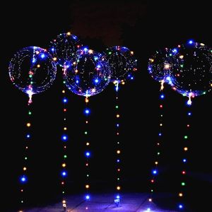 Décorations de Noël 10packs LED allument des ballons Bobo 18 pouces d'hélium coloré avec des lumières de chaîne pour la fête de mariage d'anniversaire D 231026