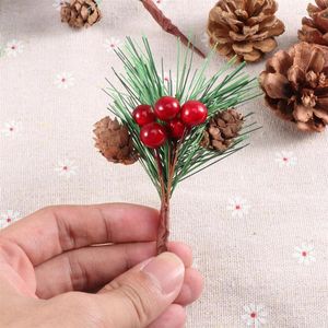 Décorations de Noël 10pc branches réalistes mini corne de pin arbre suspendu pendent bricolage cadeau artisanat fleur décoration intérieure