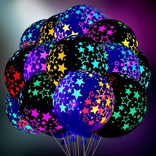 Decoraciones navideñas 10 unids Globo fluorescente de 12 pulgadas Resplandor en la oscuridad Luminoso Amor Corazón Globo de látex para la decoración de la fiesta de cumpleaños de la boda 231120