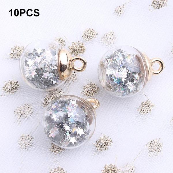 Adornos navideños 10 Uds. Bola de cristal de 16mm, colgante de estrella de cristal transparente colorido, accesorios para el cabello para joyería, amuletos, fabricación de pendientes