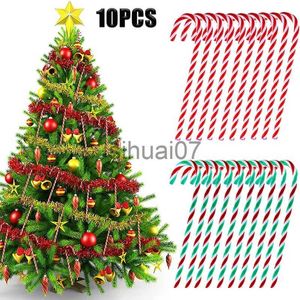 Decoraciones navideñas 10 piezas Bastón de caramelo Decoración navideña Árbol de Navidad Adorno colgante Decoraciones navideñas verdes rojas Suministros de decoración para fiestas de Navidad x1020