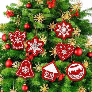 Kerstversieringen 10st DIY Kerst Hangende Ornamenten Volledige Boor Speciale Vorm Diamant Tekening Kerstboomhangers Feest DIY Decoratie x1020