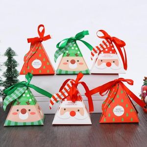 Kerstdecoraties 10 stks Elk Xmas Tree Santa Claus Patroon geschenken dozen Craft Paper Candy Storage Container houders met hangen