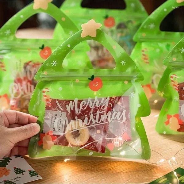 Décorations de Noël 10pcs Sacs-cadeaux de festival parfaits pour les fêtes d'anniversaire et la décoration de vacances Idéal Candy Biscuit Cookies Chocolat