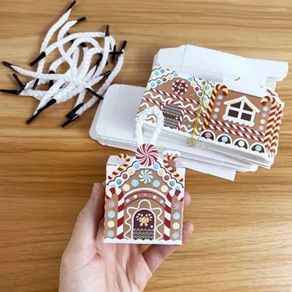 Décorations de Noël 10pcs Coffrets cadeaux Chocolat Candy Cookie Emballage Boîte Sac Fête pour la maison Navidad Année 2024