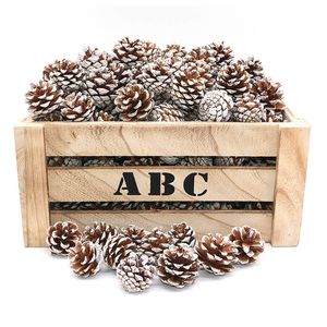 Décorations de Noël 10pcs / lot Arbre de cône de pin naturel Pinecone Xmas Bauble Year DIY Party P o Props Accessoires 220914